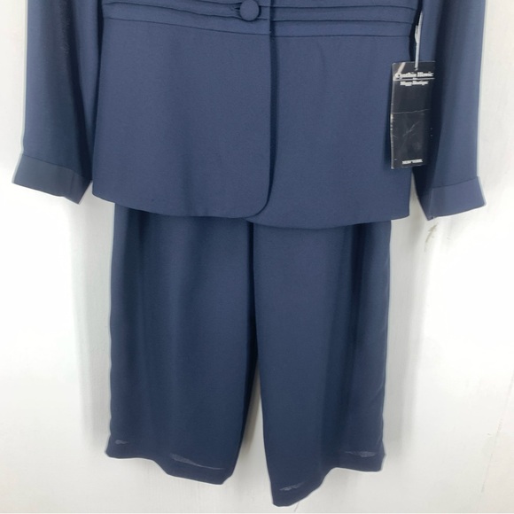 Vtg Cynthia Howie 10 Pant Suit Professional Office Cottage Core Minimal Blue NEW - Picture 3 of 14